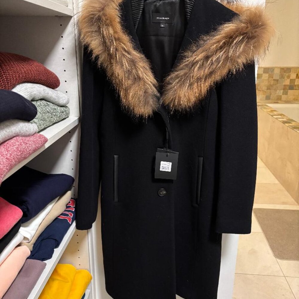 Mackage Andie Coat with Racoon Collar